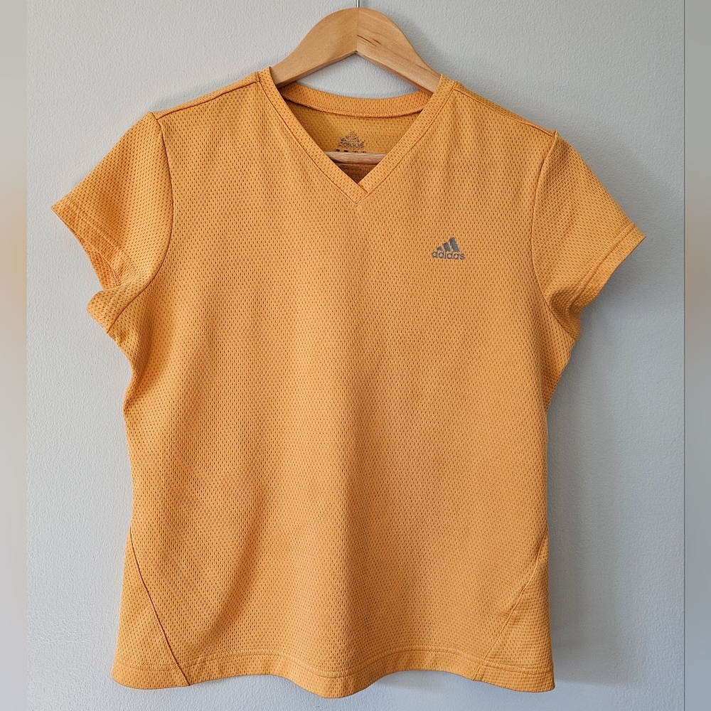 Y2K orange Adidas V-neck shirt
